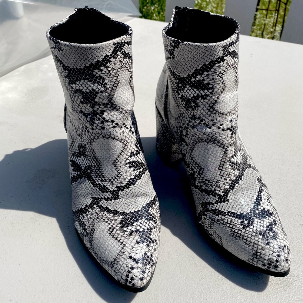 Snake Print Ankle Booties